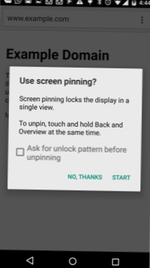 programové připnutí obrazovky Android