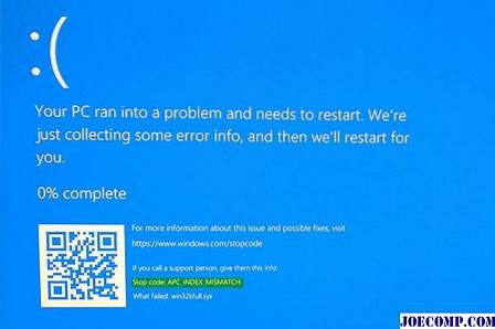 APC Index Mismatch error in Windows 10 Fix