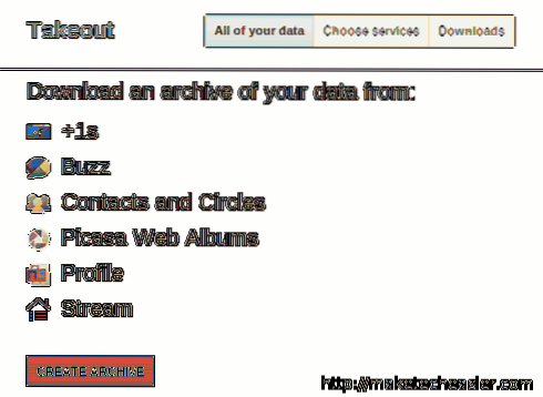 Zálohujte svá online data pomocí služby Google Takeout