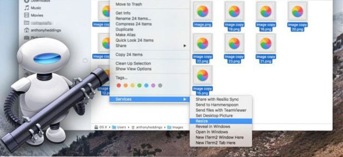 Batch-Größenänderung von Bildern mit diesem Befehl in Mac