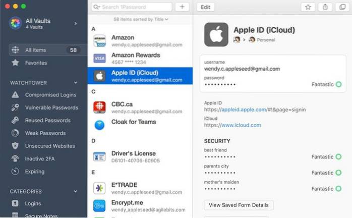 Beste Apps zum Verwalten Ihrer Passwörter unter OS X [Mac]