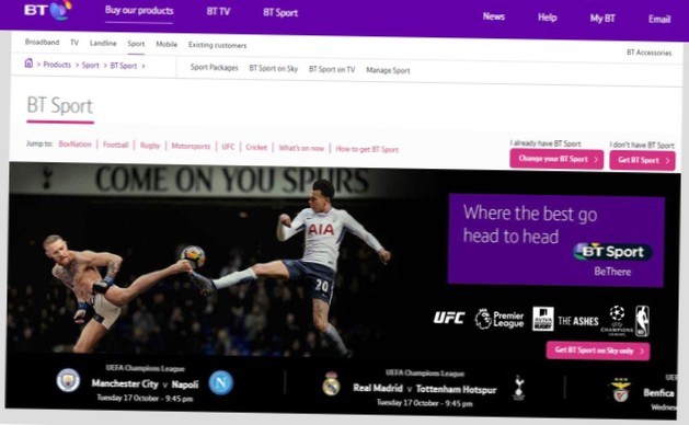 Best BT Sport VPN How to Unblock BT Sport 1, 2 and 3 Outside UK