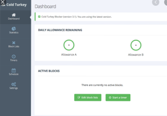 Blokkeer afleidende websites in Windows met Cold Turkey