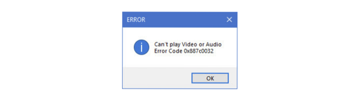 Can't Play Video or Audio 0x887c0032 Error in Windows 10 Fix