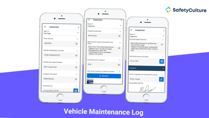 aplicación de libro de registro de mantenimiento del automóvil