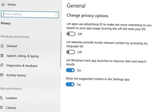 Wijzig deze Windows 10-instellingen voor meer privacy