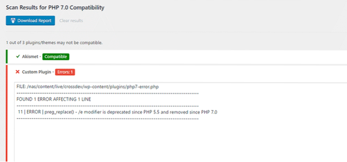 Check for WordPress Theme and Plugins Compatibility with PHP 7