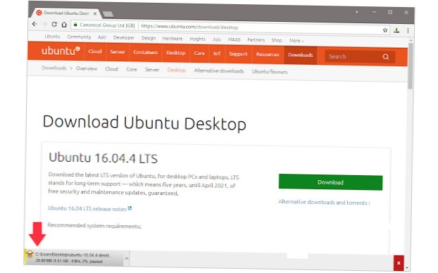 Chrome nedladdningsfält