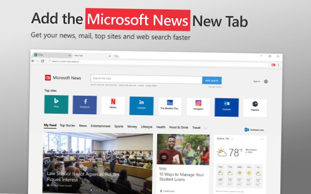 chrome nouvel onglet nouvelles