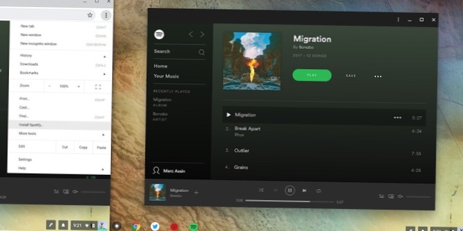aplicații web Chrome OS