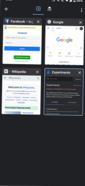 mise à jour de l'onglet chrome android