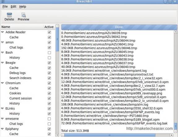 Rensa upp och återskapa ditt diskutrymme med Bleachbit