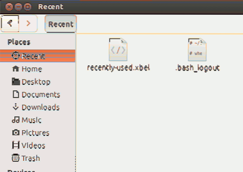 Aktuelle Dokumente in Ubuntu löschen und deaktivieren