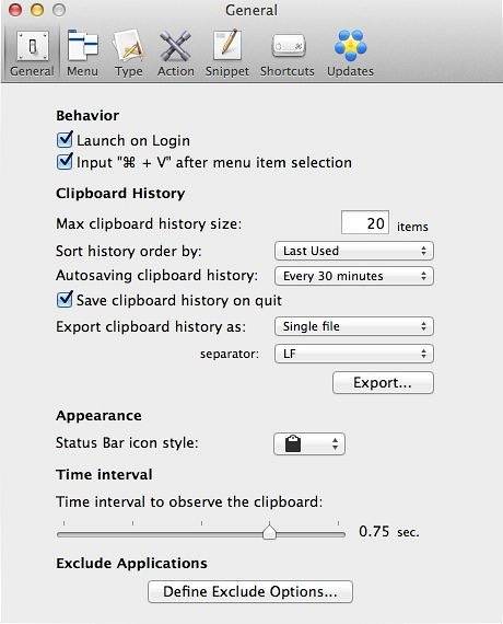 ClipMenu Un manager de clipboard util pentru Mac