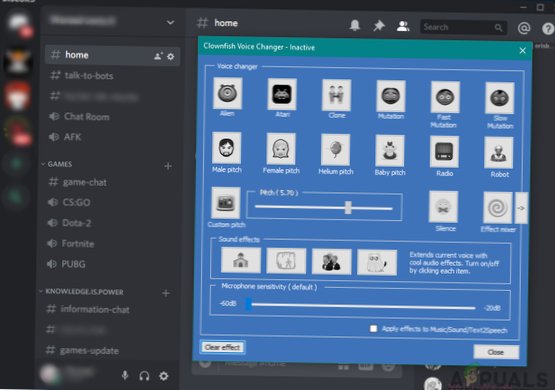 Hlasový měnič Clownfish Jak používat Clownfish na sváru