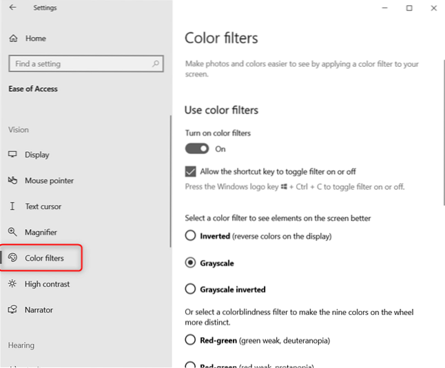 Lo schermo del computer diventa bianco e nero (scala di grigi) in Windows 10