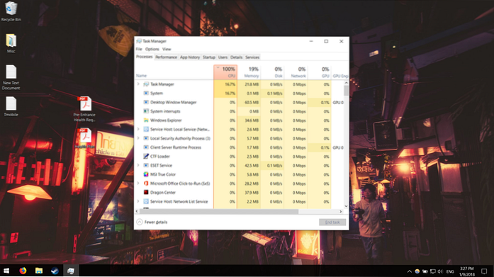 CPU usage is stuck at 100% usage in Windows 10 Fix