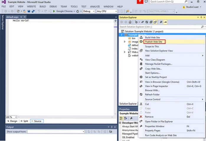 Créer et publier des applications à l'aide de Visual Studio 2013