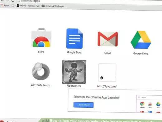 crear una aplicación de Chrome desde el sitio web