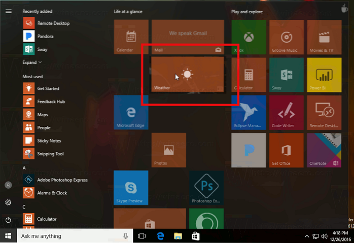 Creați foldere de plăci pentru a organiza plăcile din meniul Start în Windows 10