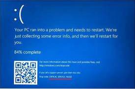 Kritischer Dienst Fehler in Windows 10 Fix fehlgeschlagen