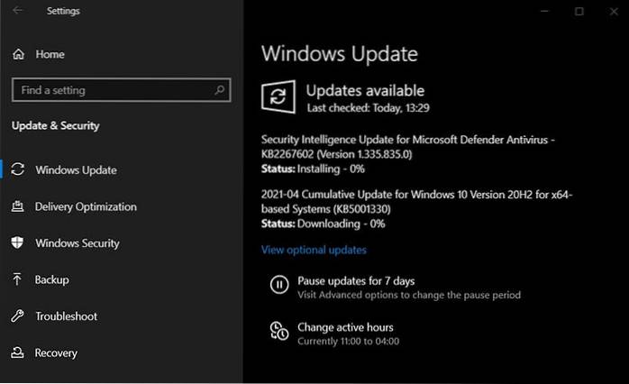 Cumulative Update KB5001330 for Windows 10 versions 2004 and 20H2