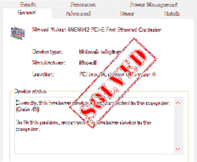 Currently, This Hardware Device is not Connected to the Computer Error Code 45 Fix