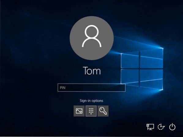Opțiunea de conectare implicită Modifică parola din PIN automat în Windows 10