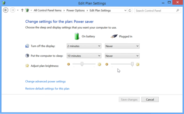 Schakel Automatische helderheidsaanpassing uit in Windows 8.1