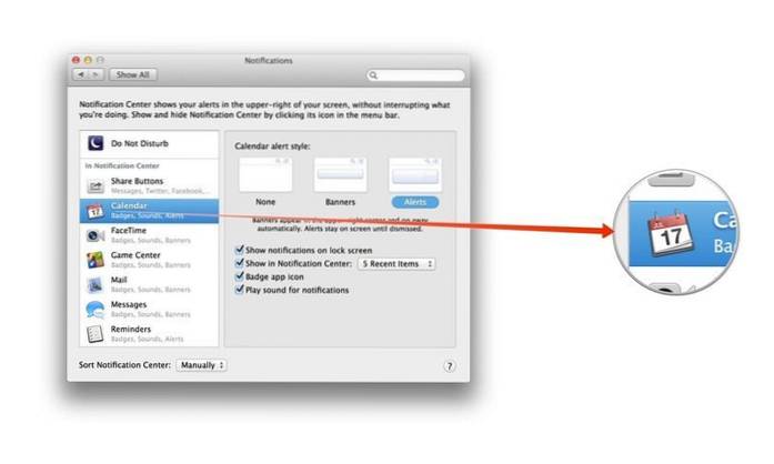 Deaktivieren Sie Benachrichtigungen auf dem Sperrbildschirm in OS X Mavericks