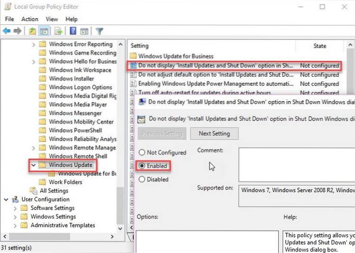 Disable or Bypass Pending Updates on Restart/Shutdown In Windows 10