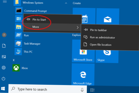 disable start menu windows 10
