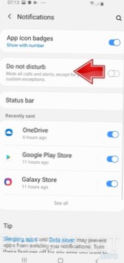 modo no molestar samsung