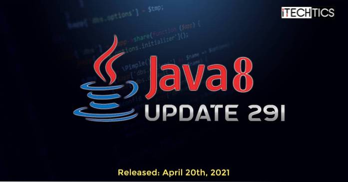 Scarica e installa Java 8 Update 291