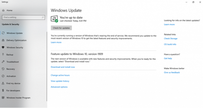 Download And Install KB4550945 Windows 10 Cumulative update To Fix Windows Upgrade Issues