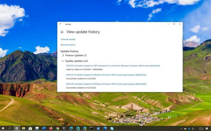 Baixe e instale a atualização cumulativa do Windows 10 KB4556799 para maio de 2020 [versão 1909, 1903]