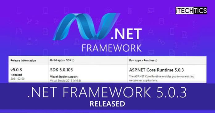Download and Install .NET framework 5.0.3 (Offline Installers)