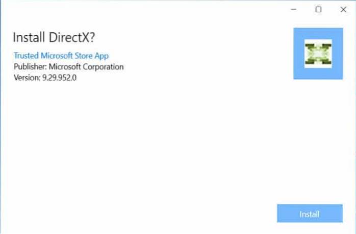 Last ned DirectX-oppdateringer fra Microsoft Store