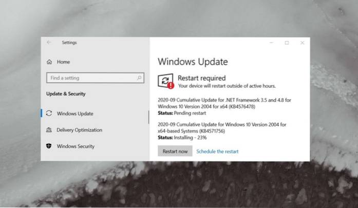 Descargue las actualizaciones acumulativas de Windows 10 para septiembre de 2020 (incluido KB4571756)