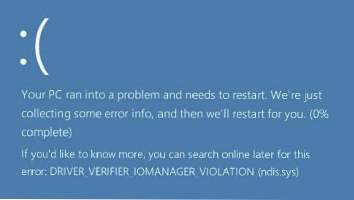 DRIVER VERIFIER IOMANAGER VIOLATION BSOD Blue Screen Error Fix