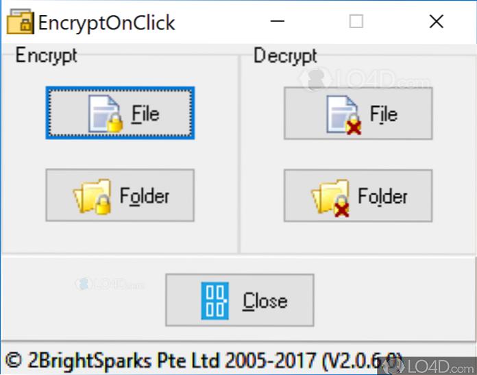 Criptografe / descriptografe arquivos e pastas facilmente no Windows 10 usando EncryptOnClick