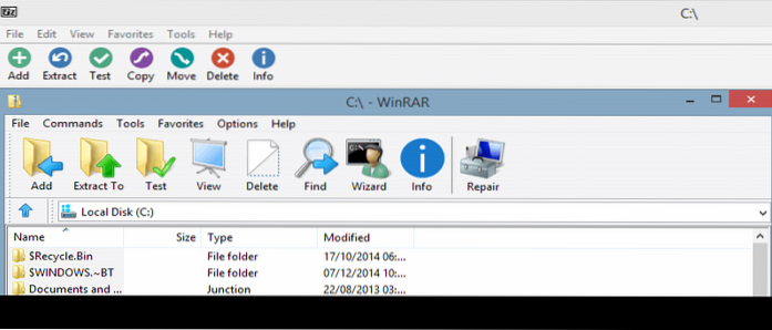 Let tema WinRAR og 7-Zip for en total visuel eftersyn