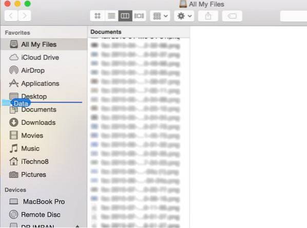 Rediger favorit-sidebjælken i Finder i OS X
