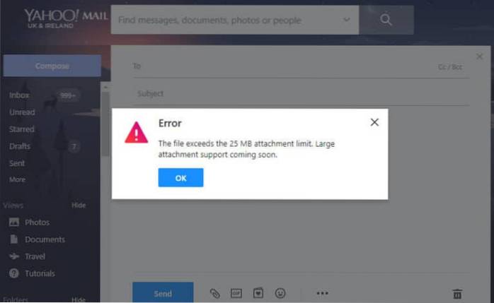 Email Attachment Limits For Gmail, Outlook.com, Yahoo, Outlook, iCloud, Facebook and WhatsApp