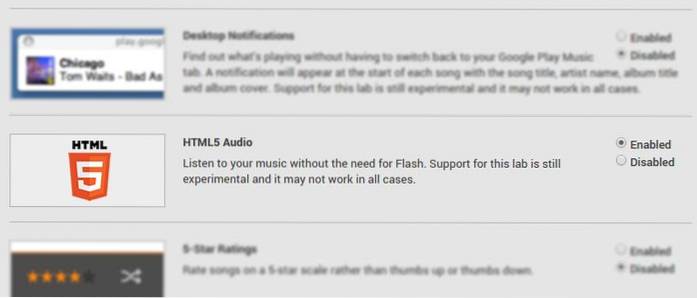 Ative a reprodução de HTML5 no Google Play Música