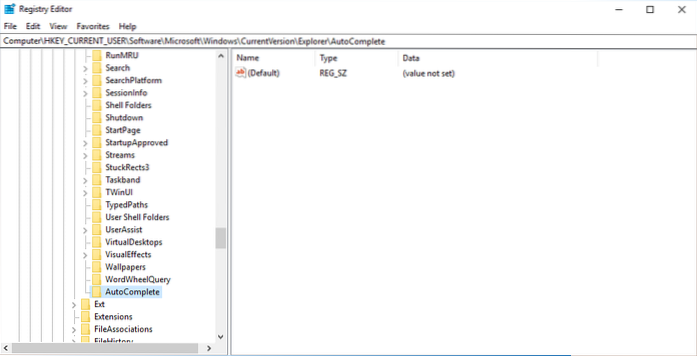 Habilite o recurso de preenchimento automático de texto para o Windows 10 File Explorer