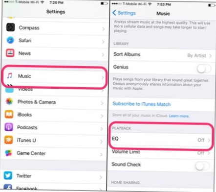 application d'égaliseur pour la musique Apple