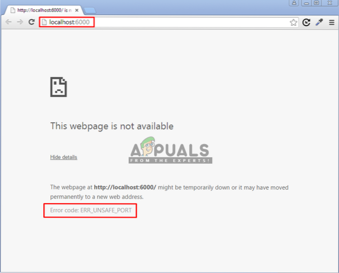 ERR UNSAFE PORT problem in Chrome and Firefox Fix