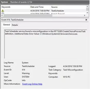 Error “The Selected Task 'Name' No longer exists” Starting Task Scheduler