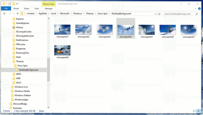 Extrageți imagini de fundal din fișierele DeskThemePack și ThemePack